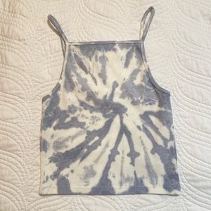 NWT ZARA blue & white tie-dye tank top